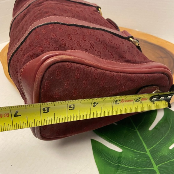 Vintage Gucci Burgundy Micro G Canvas Boston Bag - Picture 15 of 15